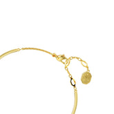 Idyllia bangle, Crystal pearl, Heart, Pink, Gold-tone plated